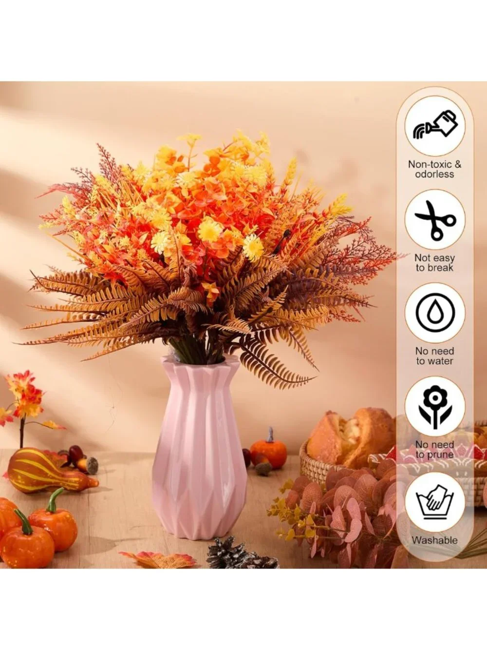 100 Bundles UV Resistant Artificial Flowers - Bulk Faux Plants for Home Decor